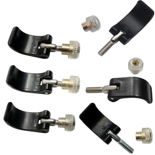 DraCra 6 Pack Trikking Poles Clamp Replacement External Quick Flip Lock Fastener Buckle Clip with Nut Screws for Hiking Pole Walking Stick Camping Mountaining Backpacking Outdoor Repair Spare Parts