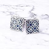 Owenqian Krawattenklammer Geschenk, Dekoration Accessoires Herren Shirt Manschettenknöpfe und Krawattenklammer Set mit Box Muster Manschettenknopf Krawattennadeln Hochzeit