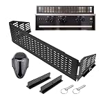 Cooker Guard Child Safety Lock, 45 to 70 cm extendable, Black, Set with Oven Door Baby Safety Lock, Cooker Guard Grid with hinged Side Wings, Foldable and stowable, hob Cover