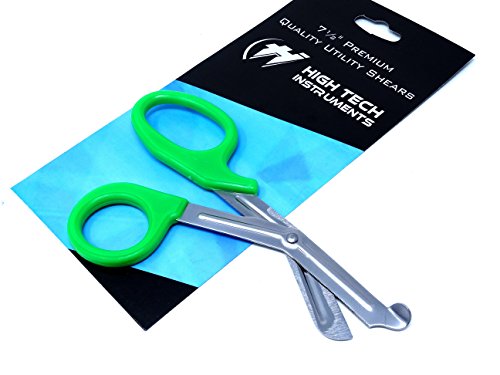2 Pcs ( Green & Orange) Paramedic Utility Bandage Trauma Emt Ems Shears Scissors 7.25 Inch Stainless Steel ( Hti Brand) #TOP2