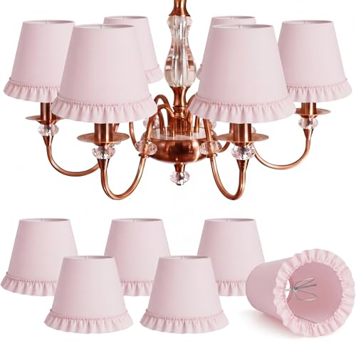 Gerrii 6 Pcs Small Chandelier Lamp Shades 3.9" Top 6.3" Bottom 5.1" Slant