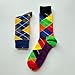 Men's Fun Set Dress Socks-Colorful Funny Novelty Cotton Funky Crew Socks Pack,Art Socks -12 pairs -Size 10-13