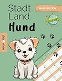 Stadt Land Hund - Quiz Geschenk für Hundeliebhaber: Spielblock für Hundefreunde mit 35 Blatt Din-A4 (Seiten zum Ausschneiden)