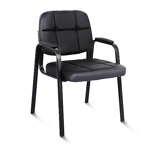 CLATINA - CLATINA Guest Reception Chair, Conference Room Chairs Waiting Room Chairs with Padded Arms Desk Chair No Wheels Leather Office Chair for Office, Office Guest Chairs & Reception Chairs, Set of 1