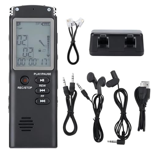 VIFERR Digital Voice Recorder 16GB/32GB Sound Audio Recorder USB Rechargeable Dictaphone Recording Device USB Professional Dictaphone Recorders with MP3 Player for Lecture Meeting (32GB)