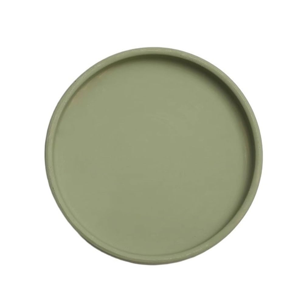 Podstawki roślinne Okrągłe tace ociekowe do użytku domowego, ceramiczny spodek(Green,Mały)