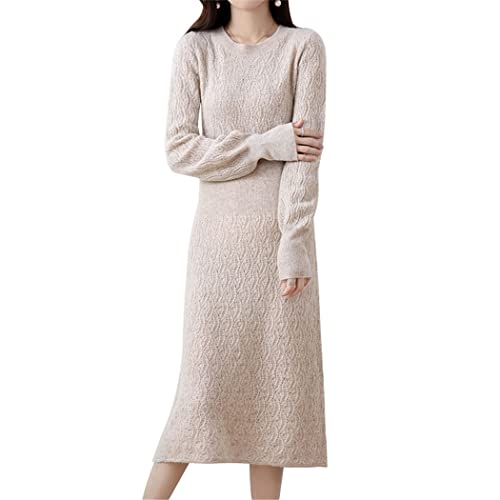 Robe pull en cachemire rouge de luxe mi-longue et ajustée