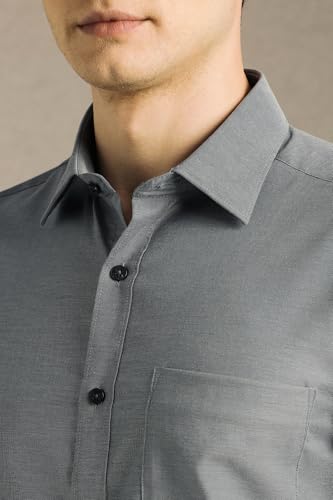 Image of Louis Philippe Men's Regular Fit Easy to Iron Everyday wear Premium Cotton Full Sleeve Solid Formal Shirt