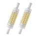 Attaljus R7s LED Bulb 78mm, 110V J Type R7s Floodlight, 5W (45W Halogen Bulbs Raplacement), Dimmable Warm White 3000K T3 Double Ended J78 Flood Lights (Pack of 2)