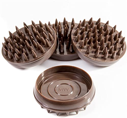 Image of Merriway® BH01165 (4 Pcs) Castor Caster Cups with Spikes, Small Brown Outer Dimension 45 mm (1.3/4 inch) - Pack of 4 Pieces