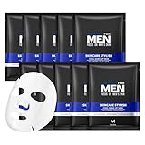 Mens Face Mask Set, 10 PCS Face Masks for Men, Skin Care Set for Cleansing & Hydrating & Refreshing & Oil Controlling, Skincare Gift Set for Men, Friendly to All Skin (10)