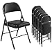 EcoBend Klappstuhl 6er Set, Gästestuhl mit PU-Leder & Polsterung, Stabiler Metallrahmen, Leicht & Platzsparend, für Zuhause, Büro, Esszimmer, Empfang, Terrasse (6, schwarz)