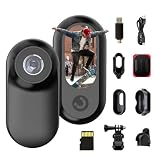 Mini Action Cam Bodycam mit 32GB Speicherkarte, Körperkamera für freihändige Aufnahme, Helmkamera für Fahrrad & Motorrad, tragbare Mini Kamera für Outdoor, Wandern, Skifahren und Alltagsaufnahmen