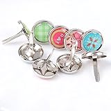 Matériel: métal MURUI zs 50pcs 12x12mm Mixte métal Rond Brad Goujons Pointes de Scrapbooking Embellissement attaqueur Brads Crafts Pushpin Décoration Yc712