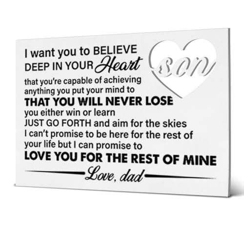 Son Gifts From Dad, Son Engraved Wallet Insert Card, Inspirational Gift for Son From Dad, Gift for Son Birthday Graduation Christmas