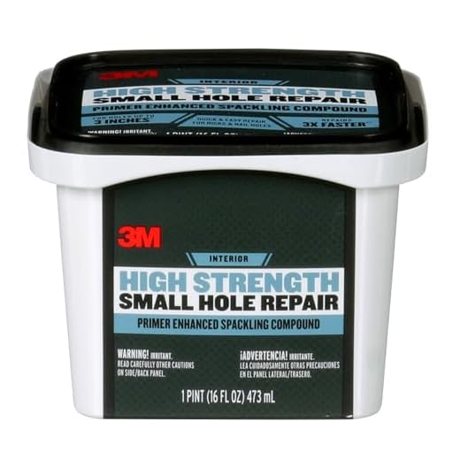3M High Strength Spackling Compound, 16 oz., Small Hole Repair Primer Enhanced Spackling Compound, Quick & Easy Repair For Nicks & Nail Holes, No Shrinking, Cracking or Sagging (SHR-16-BB)