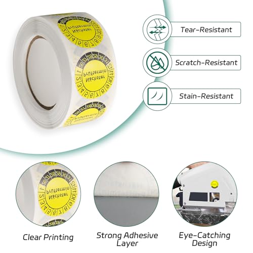 BEASAFY 1000 Stück 25 mm Prüfplaketten, 2026-2031 Nächster Prüftermin, Gelb Wartungsetiketten, Prüfplakette Leitern und Tritte, Selbstklebend Prüfaufkleber für Elektro