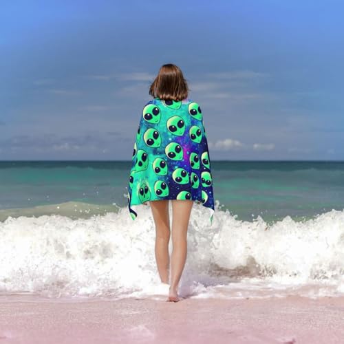 Serviette de bain microfibre Alien vert grand confort de douche