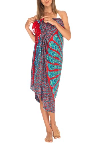 SHU-SHI Sarong Wraps for Women Long Beach Cover ups Pareo Bathing Suit Wrap Skirt Mandala Sarongs Coverup4