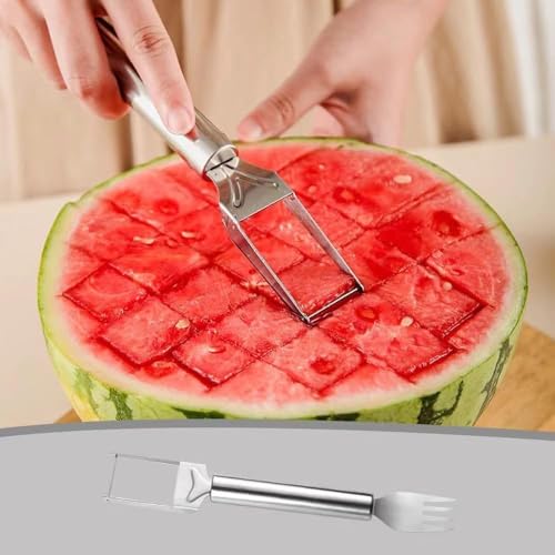 Image of 4 PCS Stainless Steel Corn Peeler 1 PCS .2 in 1 Watermelon Fork Slicer Spoon 1 PCS.Vegetable Scallion CUTTER1 PCS.Pineapple Eye Remover Tool 1 PCS.Combo