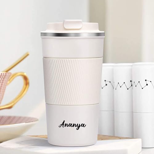 Image of IGP Custom Name Travel Coffee Cup |Same Day Delivery|510 ml Premium Insulated Tumbler with Non-Slip Silicone Sleeve | Keeps Drinks Hot & Cold for Hours | Personalized Gift for Professionals & Students