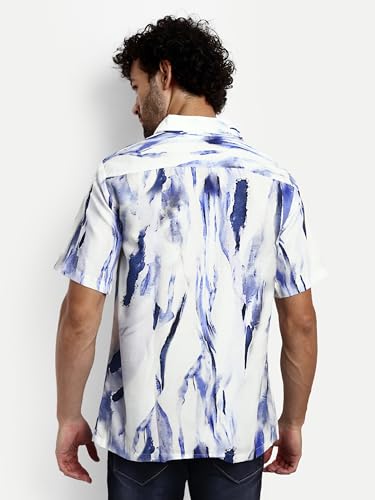 Image of GRECIILOOKS Men's Shirt - Summer Button Down Shirts || Half Sleeve Shirt for Man||Stylish Mens Casual Shirts||Formal and Comfort Rich Printed Shirt`s for Mens