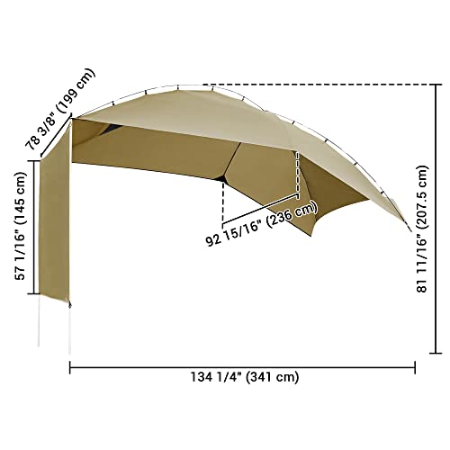 Yescom 8X11X7Ft Waterproof Car Awning Portable Camping Sun Shelter For Suv Truck Van Beach Outdoor Brown #TOP3