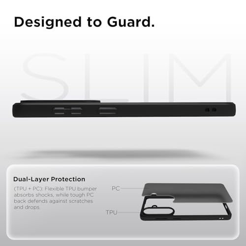 Image of RIGGEAR Shockproof Sleek Hybrid Armor Back Cover Case for Samsung Galaxy S26 (Smoke Black Matte PC + Black TPU Bumper)