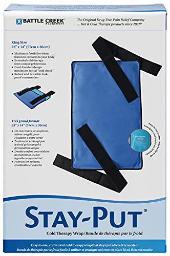 Stay-Put® Cold Therapy Wrap King (23” X 14”) – Reusable Ice Packs With Straps, Cold Pack Compress For Back, Hip, And Thigh Pain Relief #TOP1