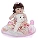 CHHD Puppen wiedergeborene Babypuppen 19 Zoll 48 cm wiedergeborenes Puppenmädchen Lebensechtes Silikon Weiches Vinyl Offene Augen Neugeborenes Baby-Spielzeuggeschenk