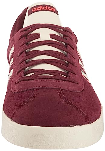 adidas Men's VL Court Lifestyle Skateboarding Suede Skate Shoe, Shadow Red/Off White/Bright Red, 112