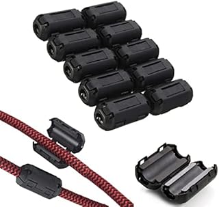 Clip-on Noise Filter,VSKEY [10pcs 7.0mm] Anti-interference High-Frequency Ferrite Core Choke Clip for Speakers,Video,Radio,Amplifier,Home Audio Device Noise Suppressor (0.27 inch Inner Diameter)