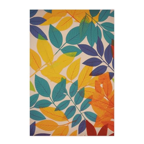 Poster mural vintage avec feuilles multicolores pour habiller un mur
