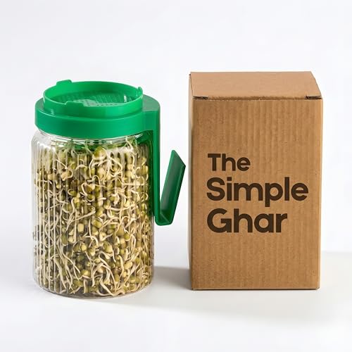 Image of Multi Use Sprouts Maker Jar 720 ML | Plastic Sprouting Container with Mesh Lid | Seed Sprouting Jar for Beans, Moong, Chana & Microgreens | Clear Kitchen Sprout Maker