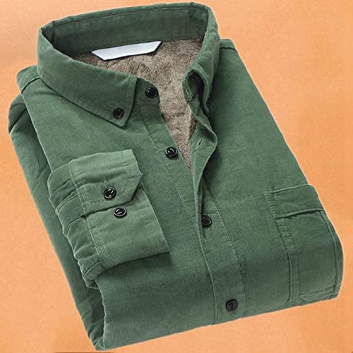 Chemise mode chaud velours côtelé vert haut de gamme homme