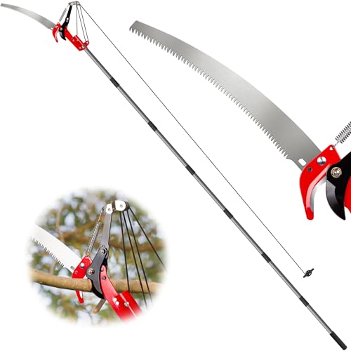 Suchtale 10ft Pole Saw, Manual Tree Pruner with Sharp Steel