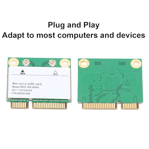 Tarjeta MPE AX1800H Mini PCIe WiFi 6 con Bluetooth 5.2, Chip RTL8852BE, 1800Mbps Doble Banda (574Mbps 2.4GHz + 1200Mbps 5GHz) para Android Linux PC Escritorio Portátil miniatura 4