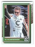 2025 Donruss Optic #25 AJ Allmendinger Celsius/Kaulig Racing/Chevrolet NASCAR Racing Base Trading Card