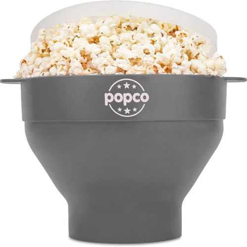 POPCO Silicone Microwave Popcorn Popper with Handles, Silicone Popcorn Maker,...