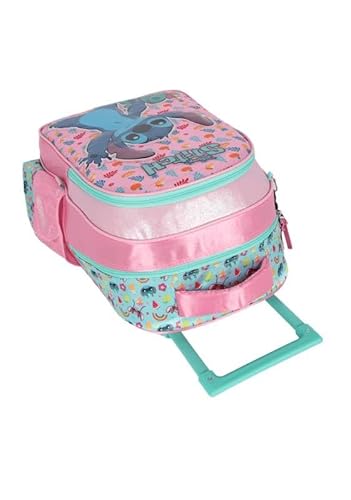 Mochila Carrinho Luxcel Stitch Rosa Ic41552sc