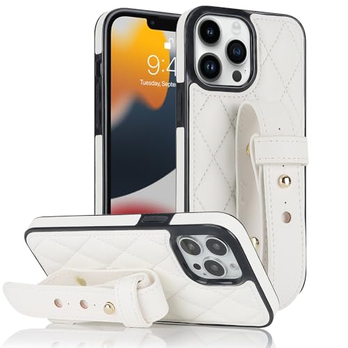 Coque iPhone 14 Pro Max antichoc pour femme active avec dragonne et support vidéo