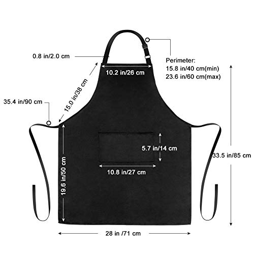 Jubatus 2 Pack Bib Aprons With 2 Pockets Cooking Chef Kitchen Apron For Women Men, Black #TOP6