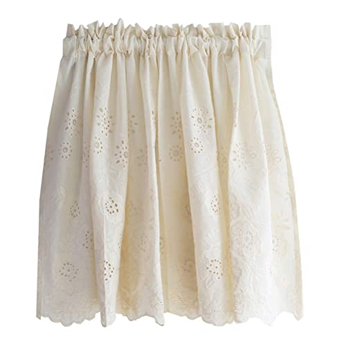 Cenefa bordada de algodón romántico de 150 cm para ventana de cocina 2