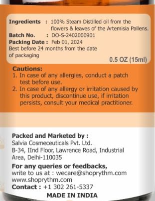 Image of Crysalis Davana Oil 15 ml (0.51 fl oz) - Sweet Fruity Aromatic Oil for Candles, Soap Making & DIY Blends