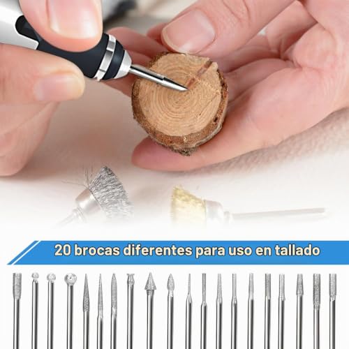 Miniatura 5 de Focenat Herramientas De Grabado Recargables Usb, Grabado Pluma, Bolígrafo Grabador Eléctrico Portátil Diy, Mini Taladro Eléctrico De 3 Velocidades, Para Metal, Vidrio, Piedra, Joyería, Uñas, Cerámica