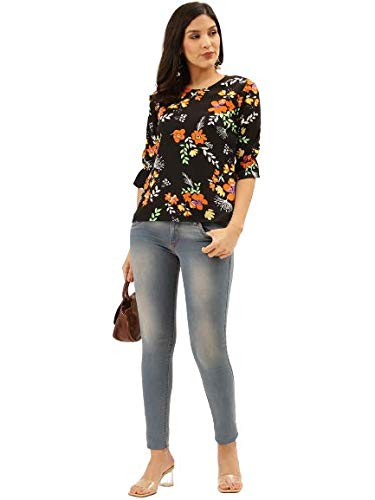 Image of Style Quotient Women Abstract Printed Polyester Smart Casual Top