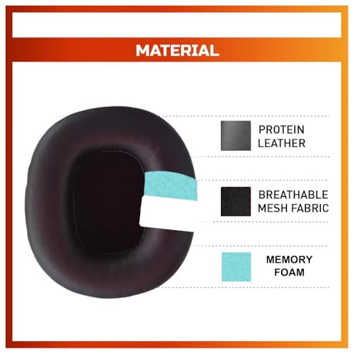 Image of Crysendo Headphone Cushion Compatible with Boat Rockers 550 Headset Replacement Ear Cushion | Earpads, Ear Cups Protein Leather, Superior Noise Isolation Memory Foam (Black)