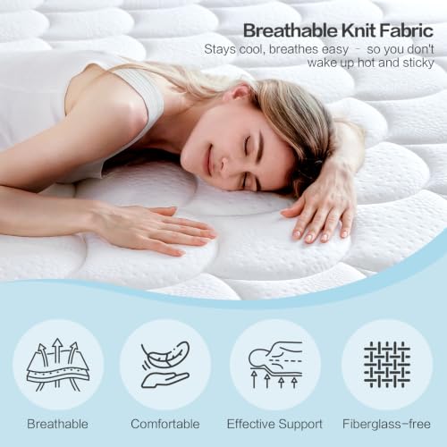 Image of 14 Inch Full Size Mattress in a Box, Medium Firm Memory Foam Mattress, Fiberglass Free, CertiPUR-US Certified Foams & Fabric, Pressure Relief Full Mattress for Back Pain & Motion Isolation