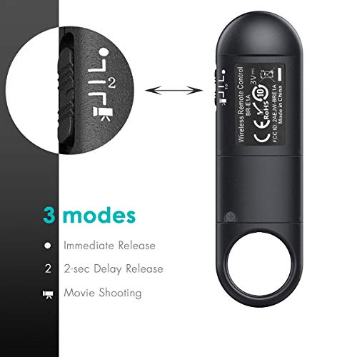 Wireless Camera Remote Shutter Release For Canon Eos M6 Mark Ii, R, Rp, 6D Mark Ii, Powershot Sx70 Hs, G5 X Mark Ii, G7 X Mark Iii, 90D, 77D, 800D, 200D, 250D, M50, Rebel T7I, Replace Canon Br-E1 #TOP5