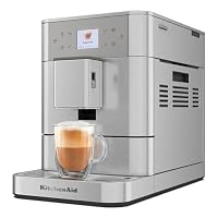 KitchenAid Kaffeevollautomat Maschine I KF6 I Heißgetränke von Espresso bis Cappuccino I mit 15 voreingestellten Getränken, automatischem Aufschäumen und Erwärmen von Milch (Edelstahl) – Ansicht 4